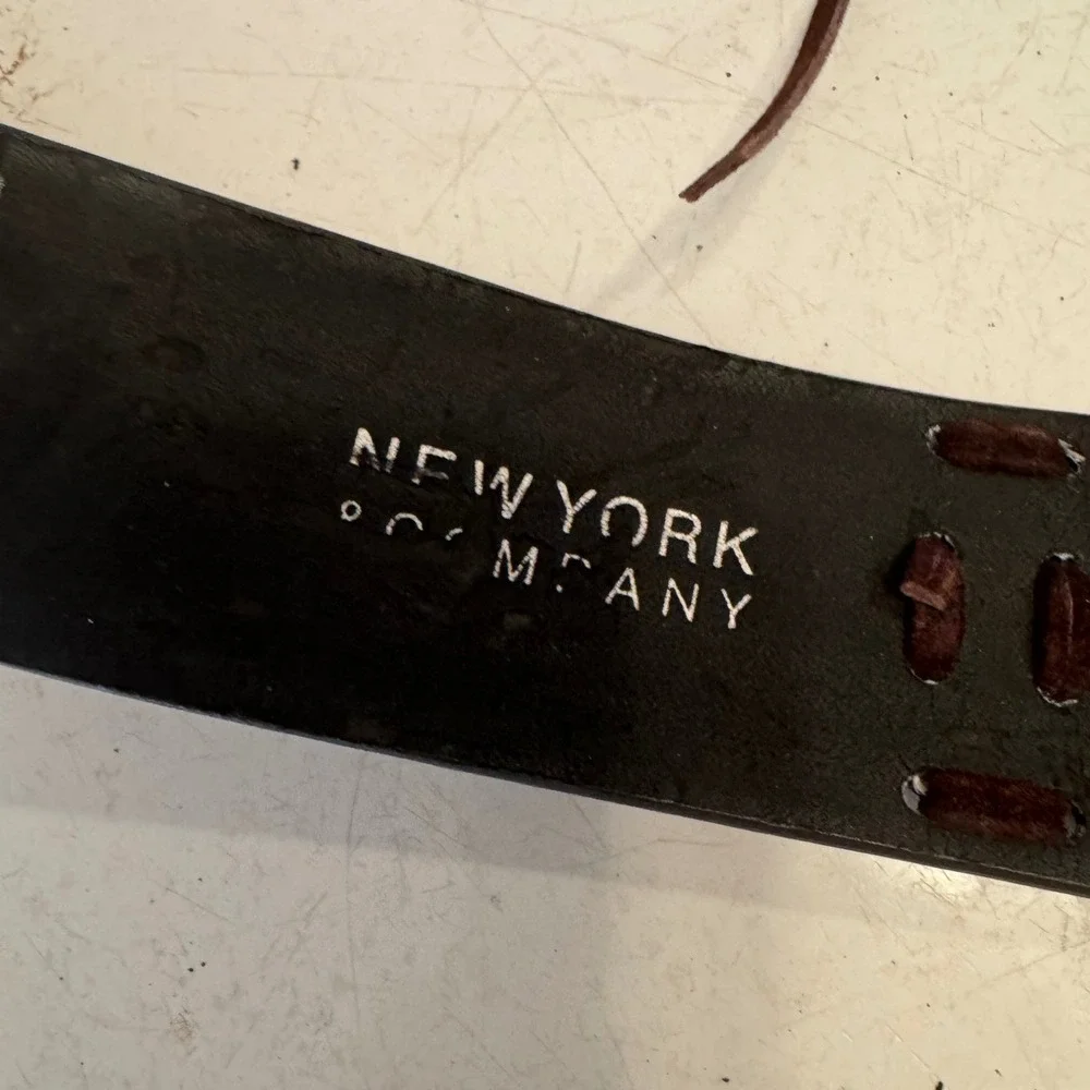 New York & Company Wrap Belt Women SM Brown Suede Leather Boho Whipstitch O-Ring